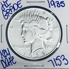 1935 SILVER PEACE DOLLAR AUTHENTIC HI GRADE U.S. MINT COIN RARE KEY DATE 7153