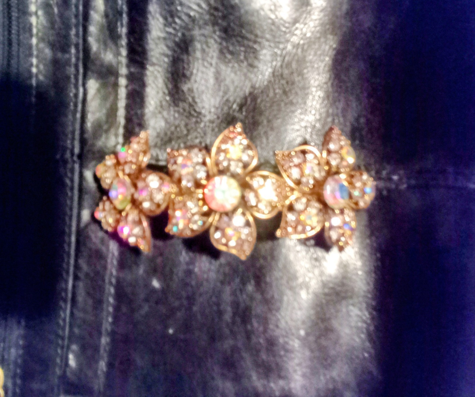 Vintage French Rhinestone Barrette Large Iridescent Hair Clip | eBay