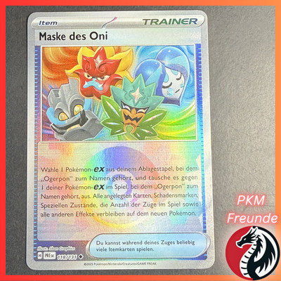 Maske des Oni 118/131 PRE  NM  Deutsch Pokeball Prismatische Pokemon