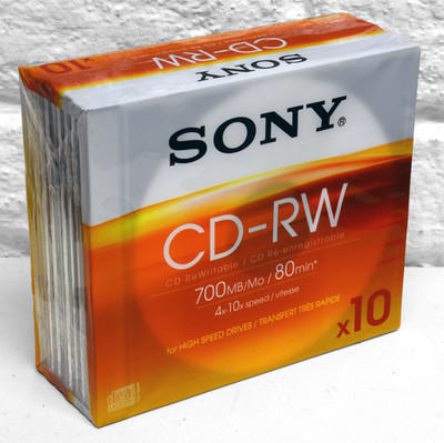Sony CD-RW 700MB / 80min Disks x 10 - Neu + Versiegelt. Schneller UK Versand
