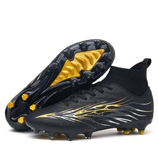 Football Cleats for Men Women High Top Soccer Shoes FG Long Spikes Football S...