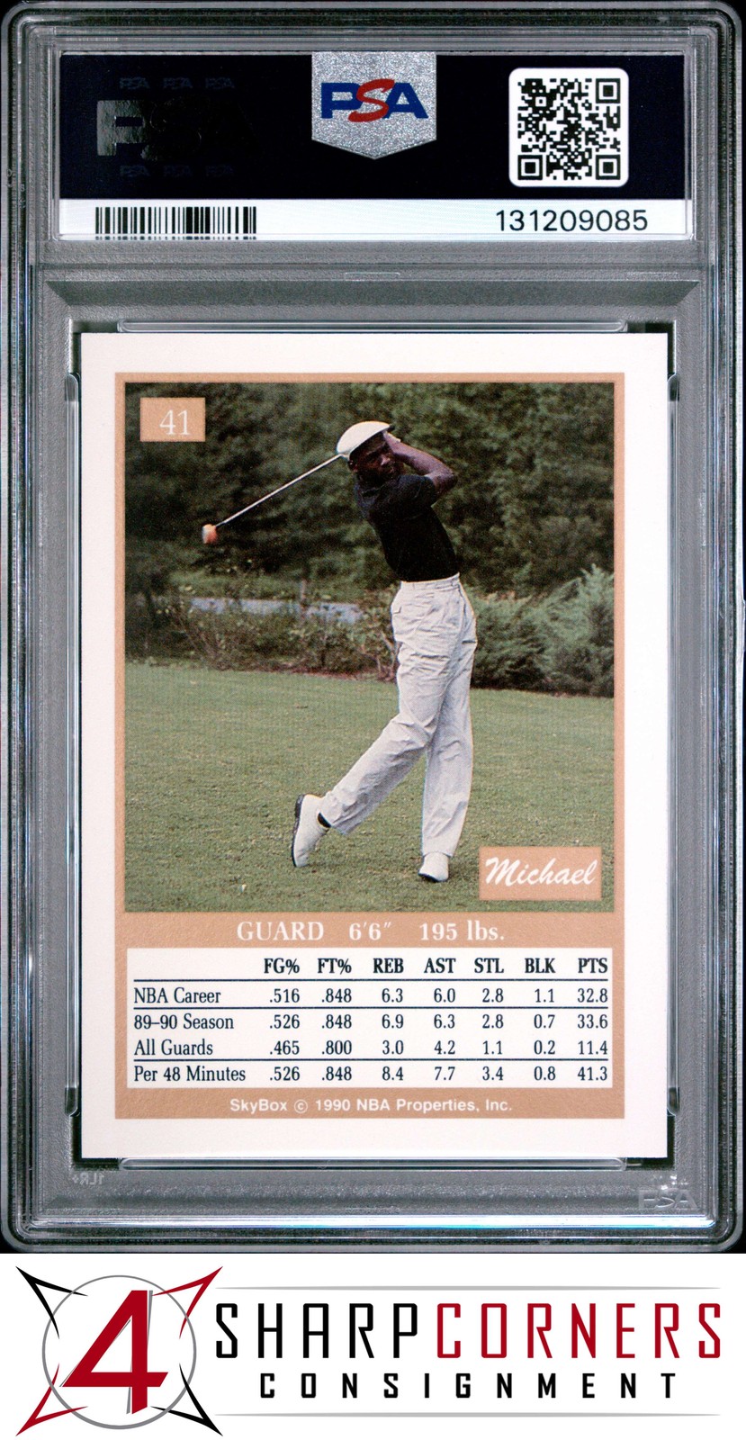 1990 SKYBOX #41 MICHAEL JORDAN BULLS HOF PSA 10 view 2