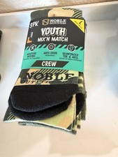 NEW IN PACKAGE 2 PACKS OF 3 PAIR MIX &lsquo;N MATCH CAMOUFLAGE CREW SOCKS YOUTH LARGE