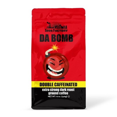 Java Factory High Caffeine Ground Coffee, 12 Ounce (Pack of 1), 