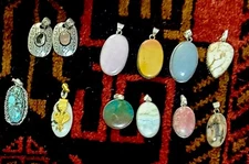 Natural Gemstone Silver per piece Pendants Statement Large Stone 