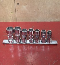 Snap-on 7pc SAE Shallow Swivel / Universal Joint Socket Set 12pt 206FUA + FU12B