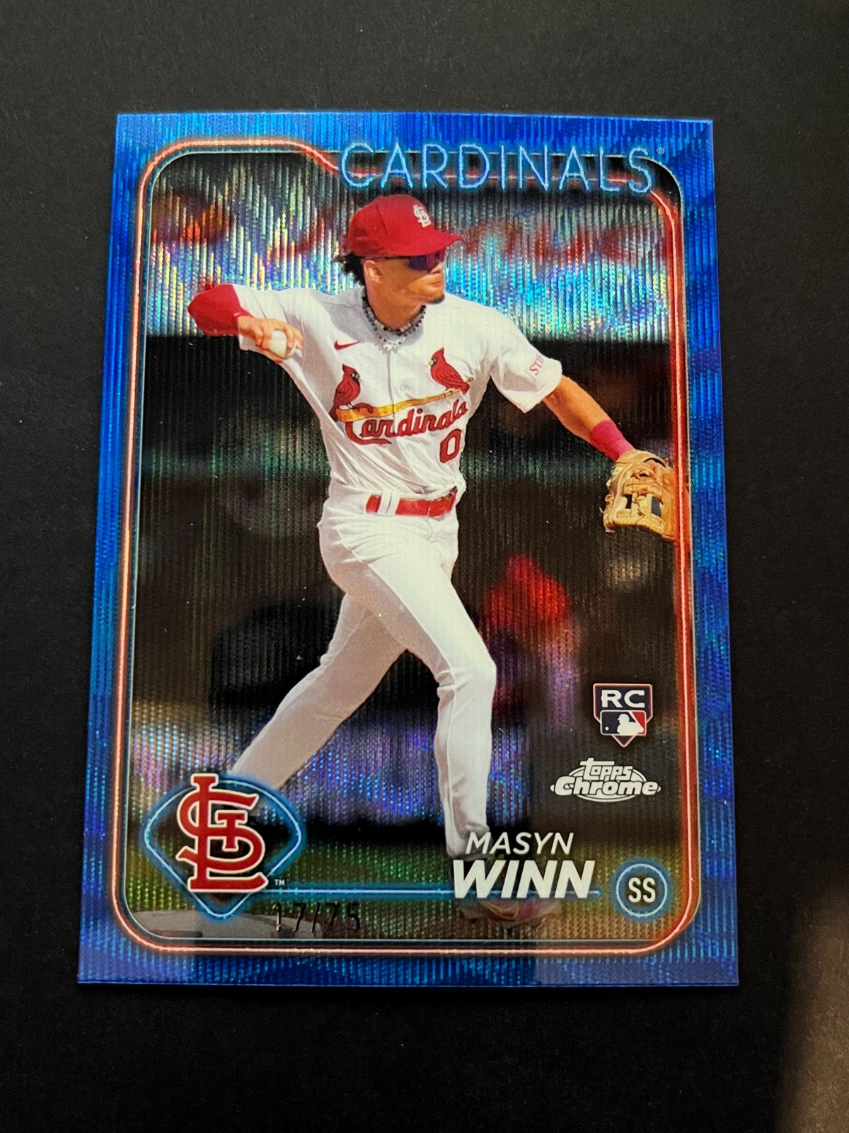 2024 Topps Chrome - Masyn Winn #189 Blue Wave Refractor /75 (RC) Cardinals