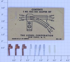 Lionel O22-500 O22 Turnout Track to Super O Pin Adapter Set in Envelope
