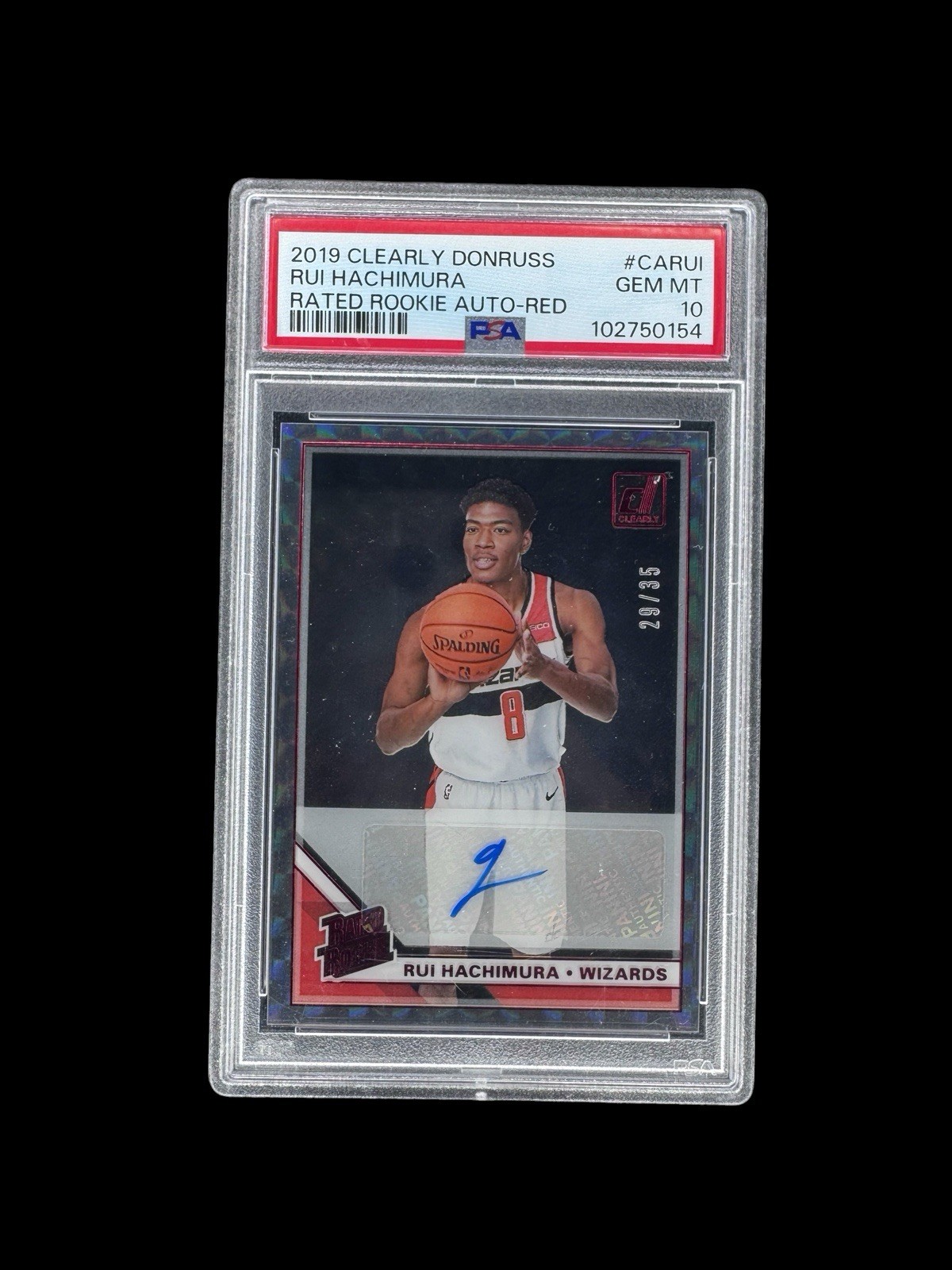 2019-20 Panini Donruss Clearly Rated Rookie Red Rui Hachimura /35 PSA 10