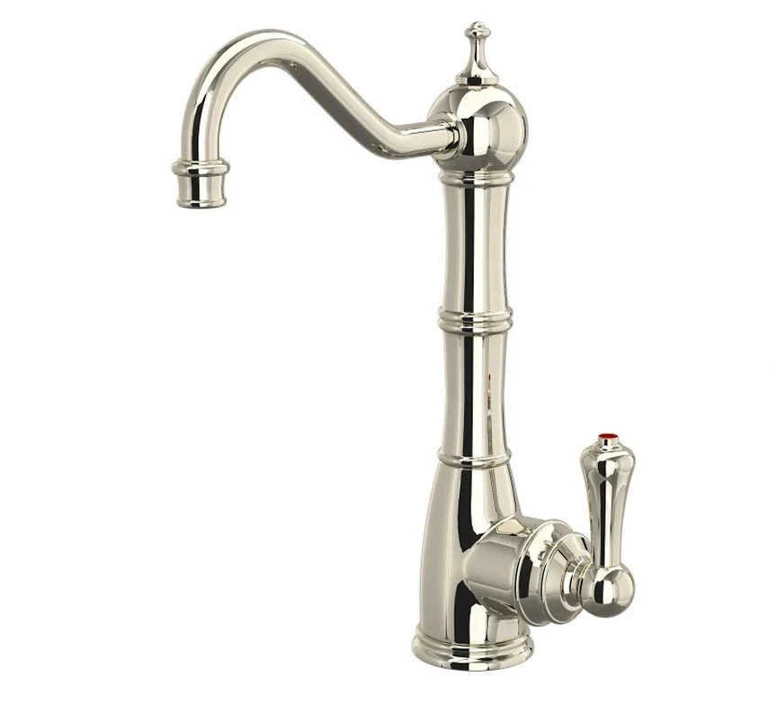 Perrin and Rowe Edwardian Column Spout Hot Water Faucet - Polished Nickel