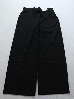 Maurices Women's Ribbed Scuba Wide Leg Cropped Pants AP2 Black Small NWT