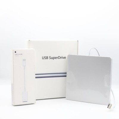 Apple USB SuperDrive CD/DVD Player Brenner A1379 + USB-C Adapter A1632 - Neu  