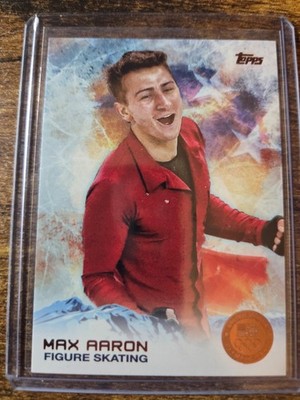 2014 Topps US Winter Olympics Max Aaron Bronze Parallel #1 Figure Skating