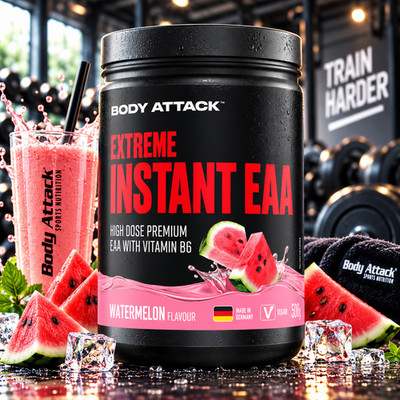 Body Attack Extreme Instant EAA Pulver 500g Dose 47,80  /kg BCAA Aminos + Bonus