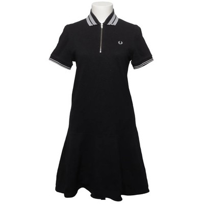 Fred Perry, Polokleid, Größe: 38, Schwarz, Baumwolle, Einfarbig, Damen #03O