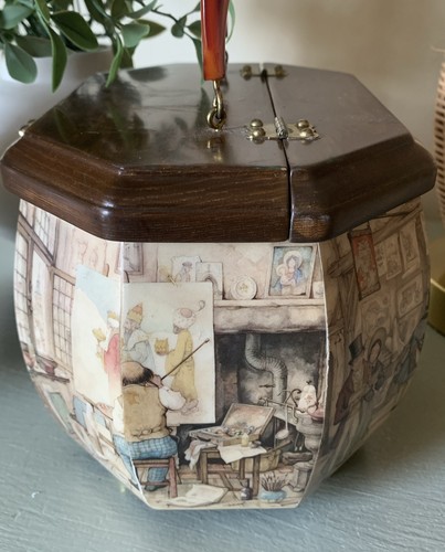 VINTAGE ANTON STÜCK DRUCK DECOUPAGE BOX GELDBÖRSE ACHTECKIG GEFORMT 3D - Bild 7 von 8
