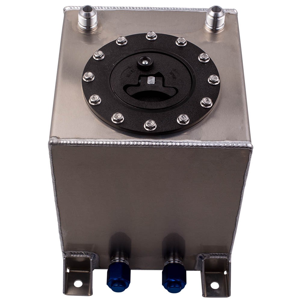 Silver 10L / 2.5 Gallon Fuel Cell Tank Aluminum Fuel Cell Gas Tank 10AN fitting