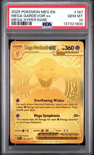 2025 POKEMON MEG EN-MEGA EVOLUTION MEGA HYPER RARE #187 MEGA GARDEVOIR EX PSA 10