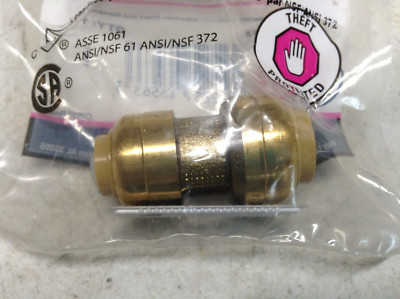 SharkBite U009LFA 200 PSI Brass Reducing Coupling 3/8 x 1/2 Push