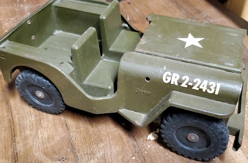 Vintage 1960's Tonka Toys Pressed Steel Military Army Jeep Truck Model GR2-2431 - Picture 3 of 8