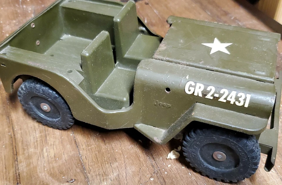Camión Jeep modelo GR2-2431 vintage años 60 Tonka Toys acero prensado militar ejército Foto 3 de 4