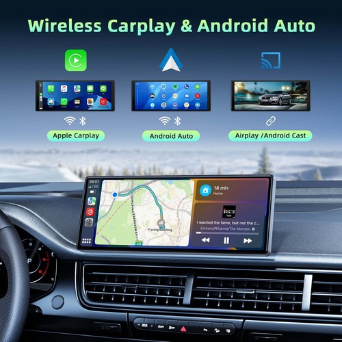 10.26" Portable Car Wireless Apple CarPlay Android Auto FM Touch Screen Radio - Picture 2 of 9