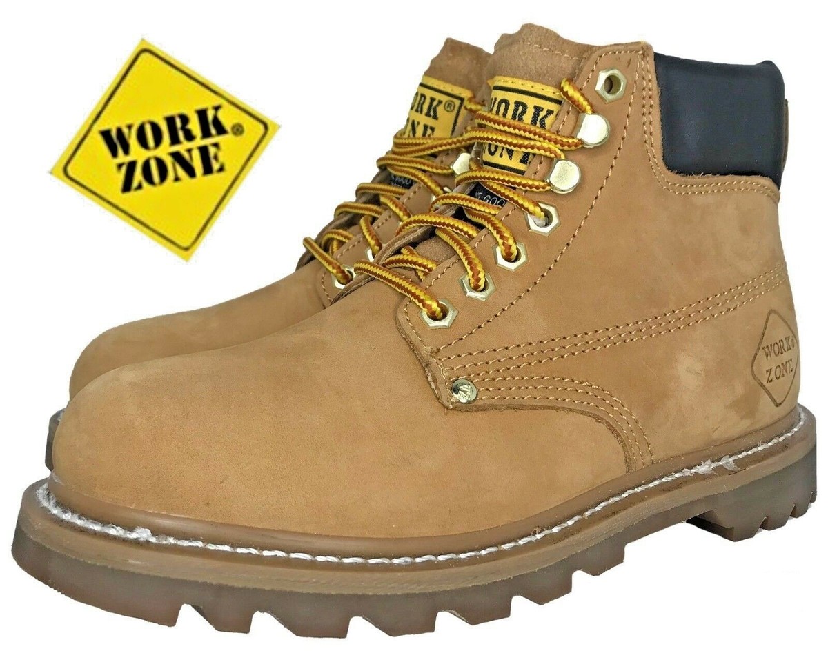 WORK ZONE LEATHER SOFTTOE NUBUCK MENS WORK BOOTS