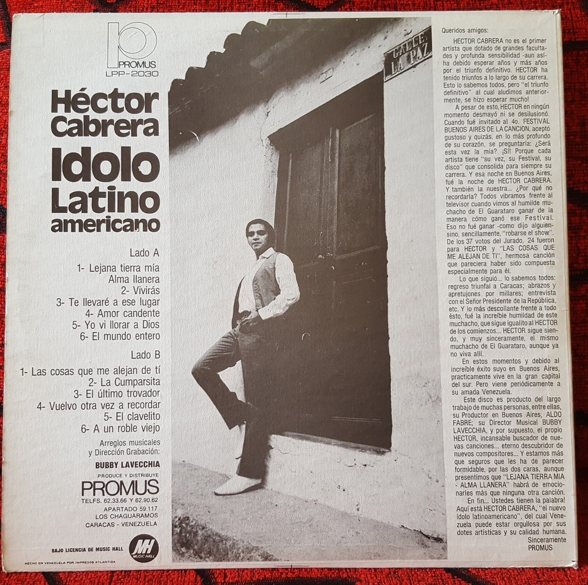 HECTOR CABRERA ** Idolo Latinoamericano** ORIGINAL LP Venezuela | eBay