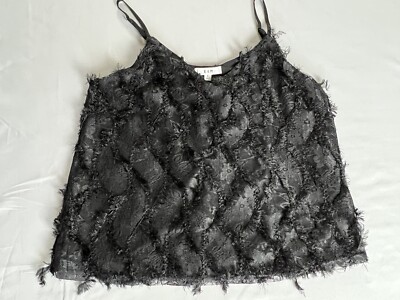 E &M Women s Top Black Crochet tank top sz S