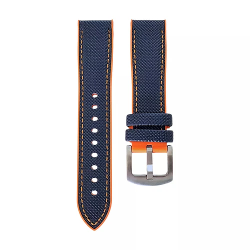 Elite Hybrid FKM Rubber Sailcloth Divers Watch Strap Band Two Piece 20 21 22 mm - Picture 41 of 94