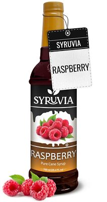 Syruvia Raspberry Syrup 25.4 fl oz, Premium Flavoring for Beverages & More