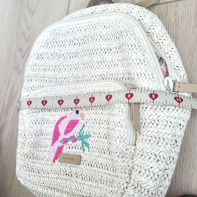 Vera Bradley Straw Mini Convertible Backpack Light Natural Pink‎ Tropical Bird Vera Bradley Straw Mini Convertible Backpack Light Natural  main image 2