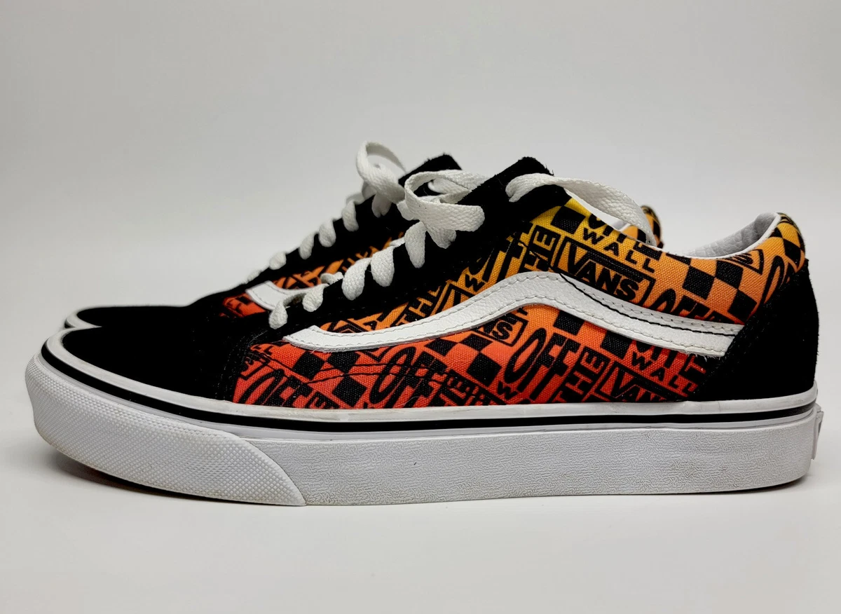 VANS Old Skool Off The Wall Orange Low-Top Sneakers Skate Shoes 7.5 |