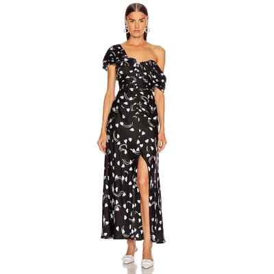 off-the-shoulder geo print dress Geo Printed Maxi Dress Off Shoulder Pleated 1XL