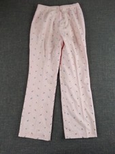 Vintage 1970  s Retro Lady Halrin Pink Pants Womens Embroidered Flower Pants  