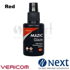 Dental lab acrylic composite LC shade color liquid 3ml Mazic Glaze Vericom Red