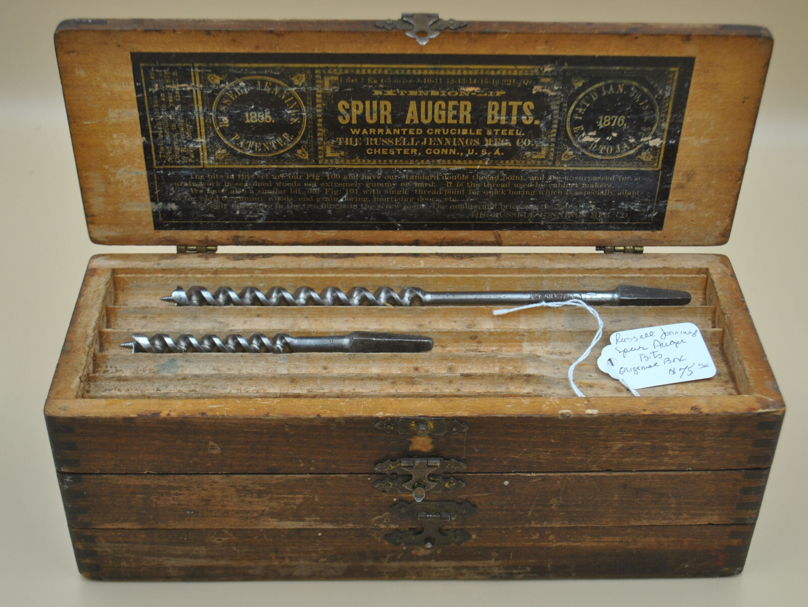 Russel Jennings Spur Auger Bits in Oak Box | eBay