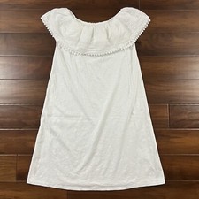 Boden Size UK 10 / US 6 L White Off The Shoulder Ruffle Jersey Dress