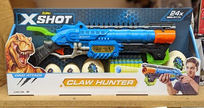 NEW Zuru X-Shot Dino Attack Claw Hunter Blaster Dart Gun and 6 Dino Egg Targets