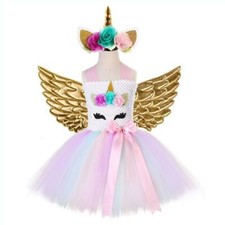 Princess Baby Unicorn Dressing Up Outfit For Girls Tutu Skirt Party Kids Clothes