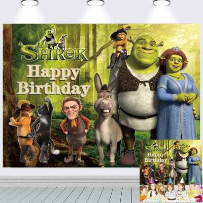 Shrek Party Supplies Kinder Geburtstag Party Deko Banner Hintergrund Vinyl 7x5ft