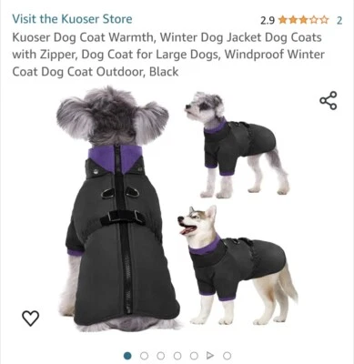 Kuoser Dog Coat (Medium) Black And Purple