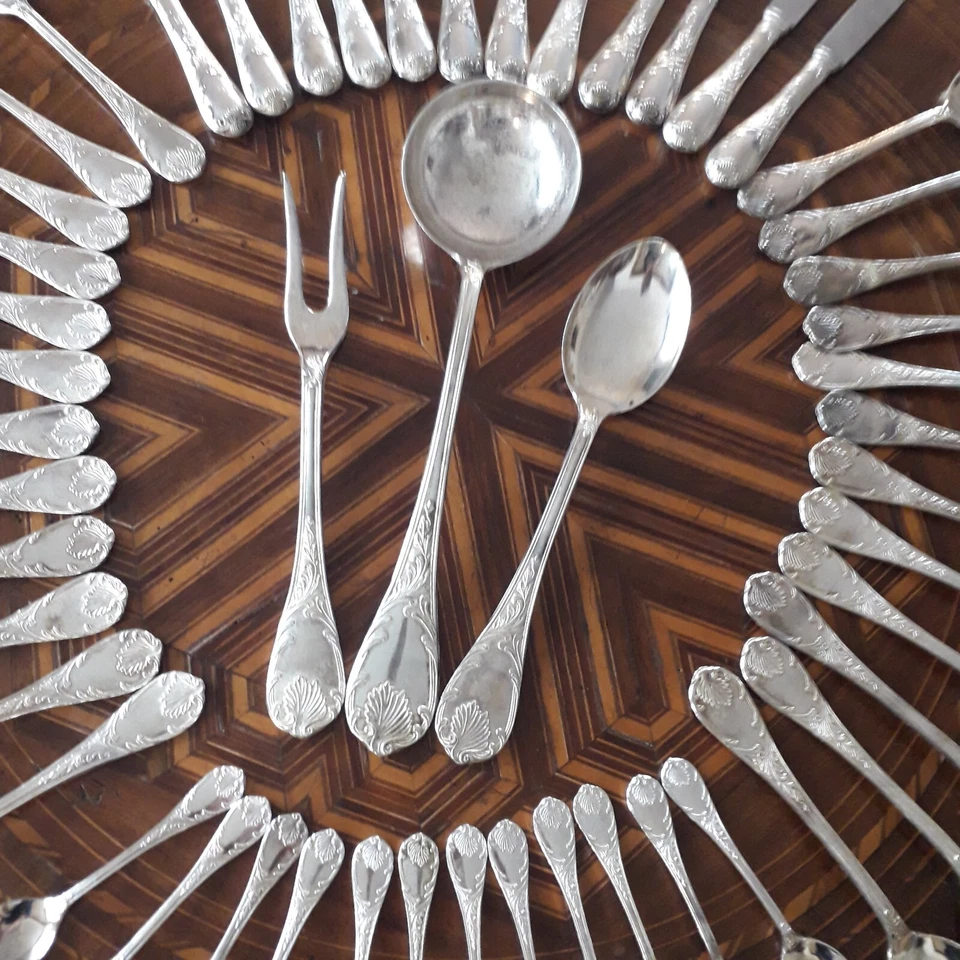 Servito Posate per 12 Persone Arg 800 placcato 51 Pz. - Immagine 2 di 4