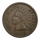1906 1C Indian Head Cent BRN AU #