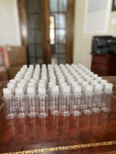 100 x 2 oz/60ml- Clear Plastic Bottles with Push Caps, Perfect Travel Size