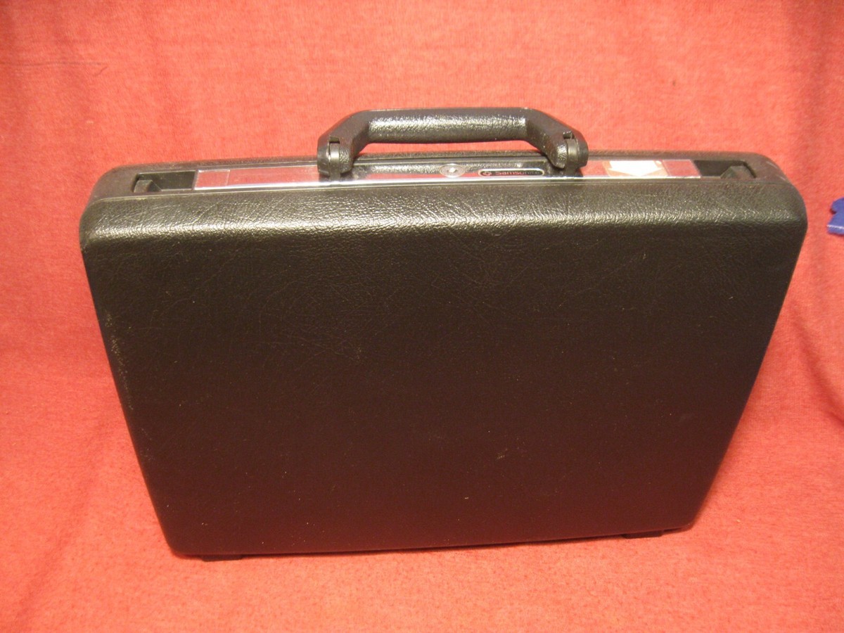 Vintage Samsonite Briefcase Black Delegate Hard Shell Case Attache NO KEY