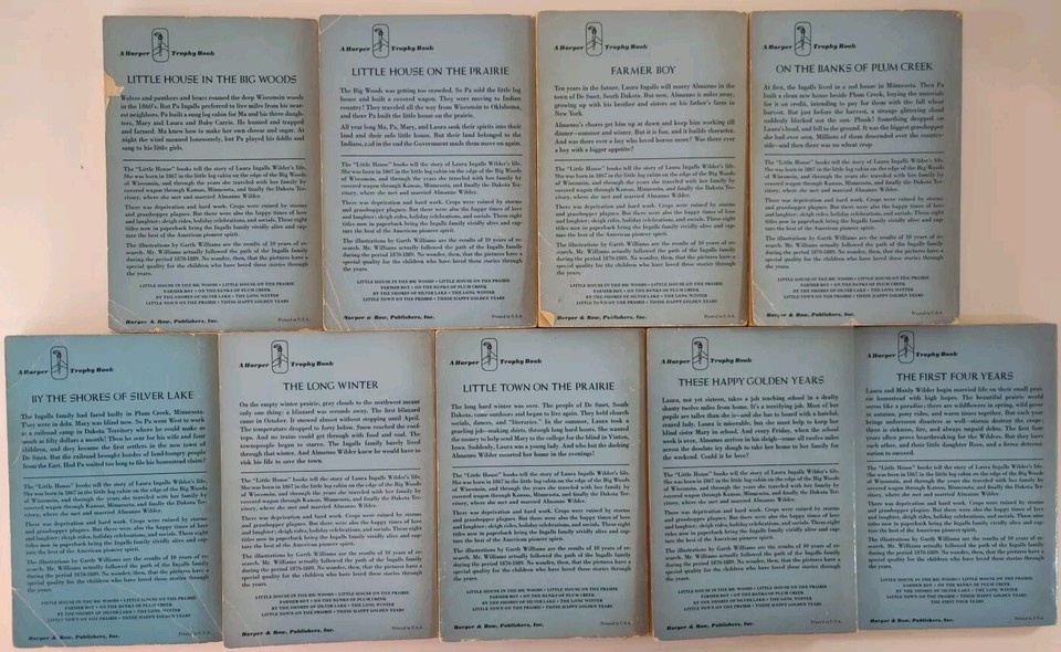 Little House on the Prairie 9 Blue Book Box Set Laura Ingalls Wilder 1971 eBay