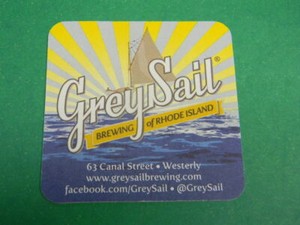 NEW GREY SAIL BREWING CO. WESTERLY RI. CRAFT NAUTICAL DOUBLE SIDED BEER COASTER