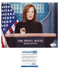 Jen Psaki AUTOGRAPH Signed White House Press Secretary 8x10 Photo B ACOA