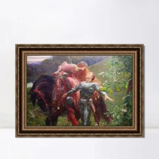 Framed Canvas Art La Belle Dame Sans Merci by Frank Dicksee Wall Art 18"x24"